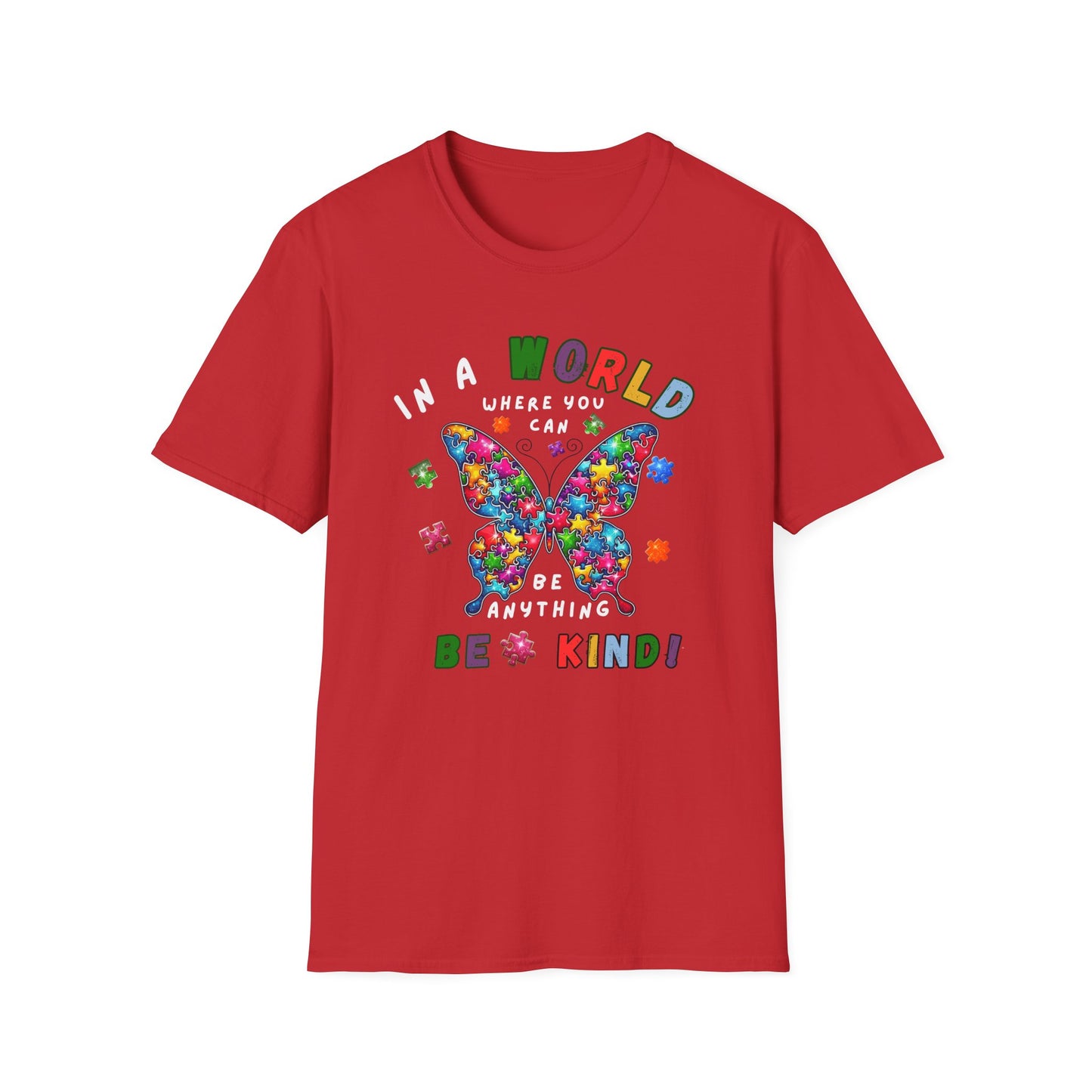 Autism Be Kind Butterfly T-Shirt - Colorful Support for Autism Awareness