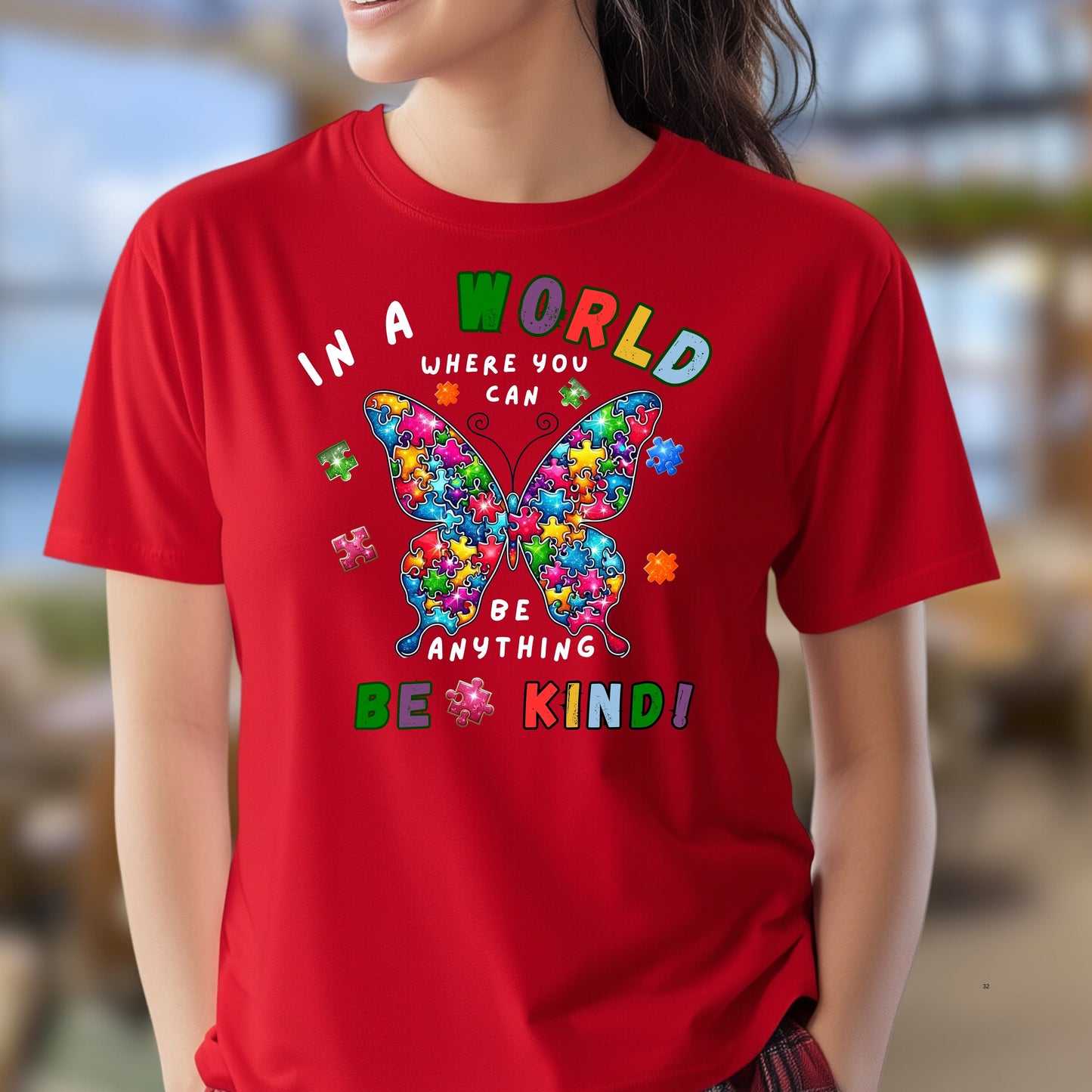 Autism Be Kind Butterfly T-Shirt - Colorful Support for Autism Awareness