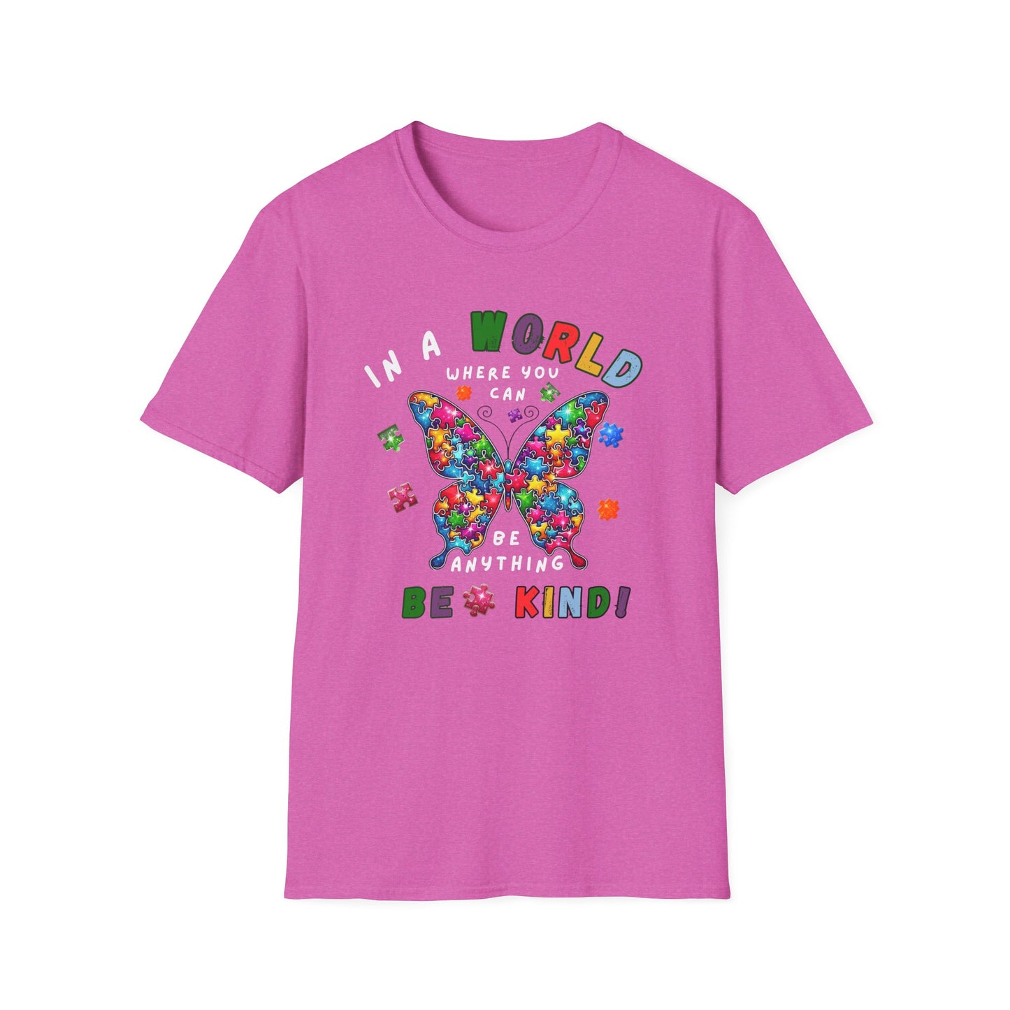Autism Be Kind Butterfly T-Shirt - Colorful Support for Autism Awareness