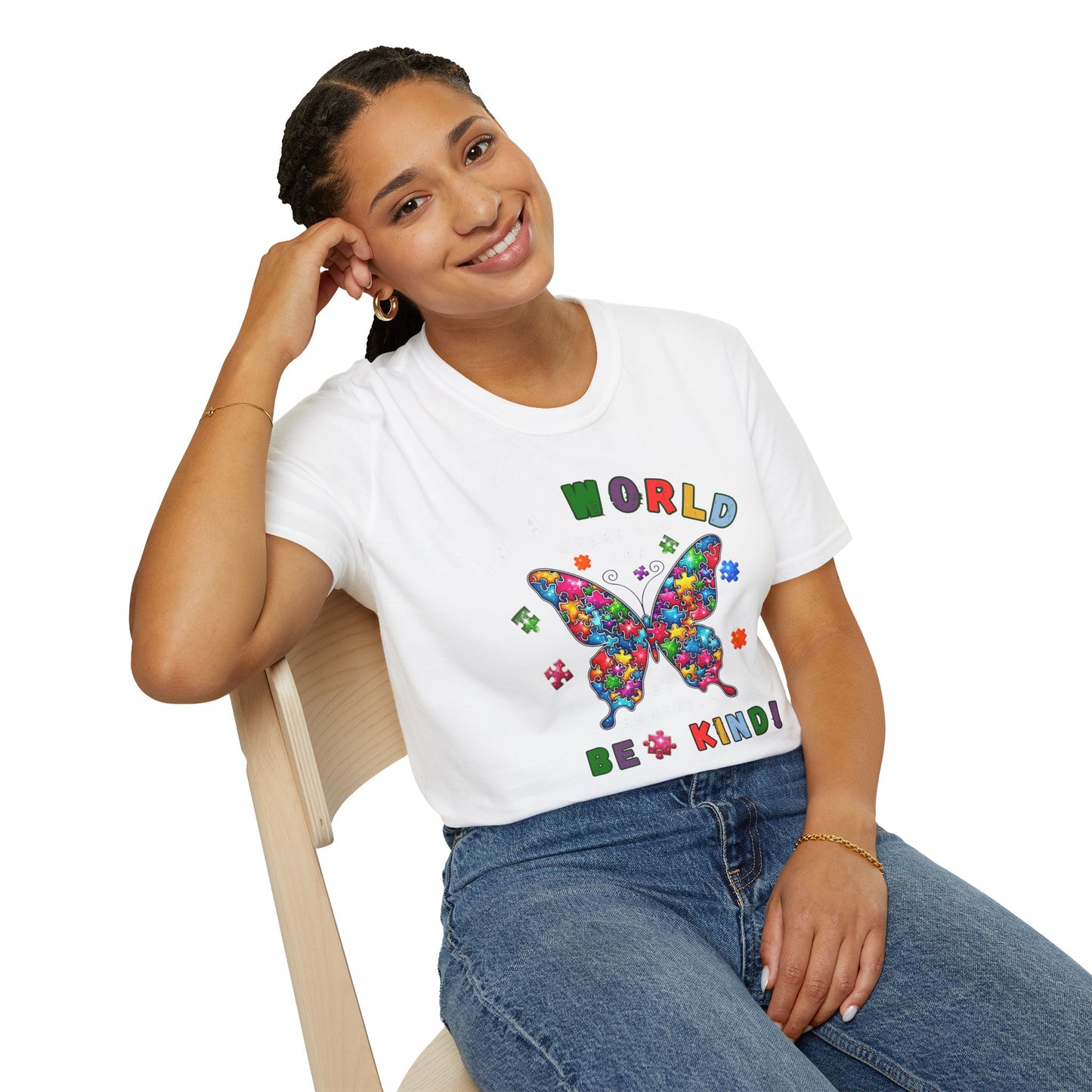 Autism Be Kind Butterfly T-Shirt - Colorful Support for Autism Awareness