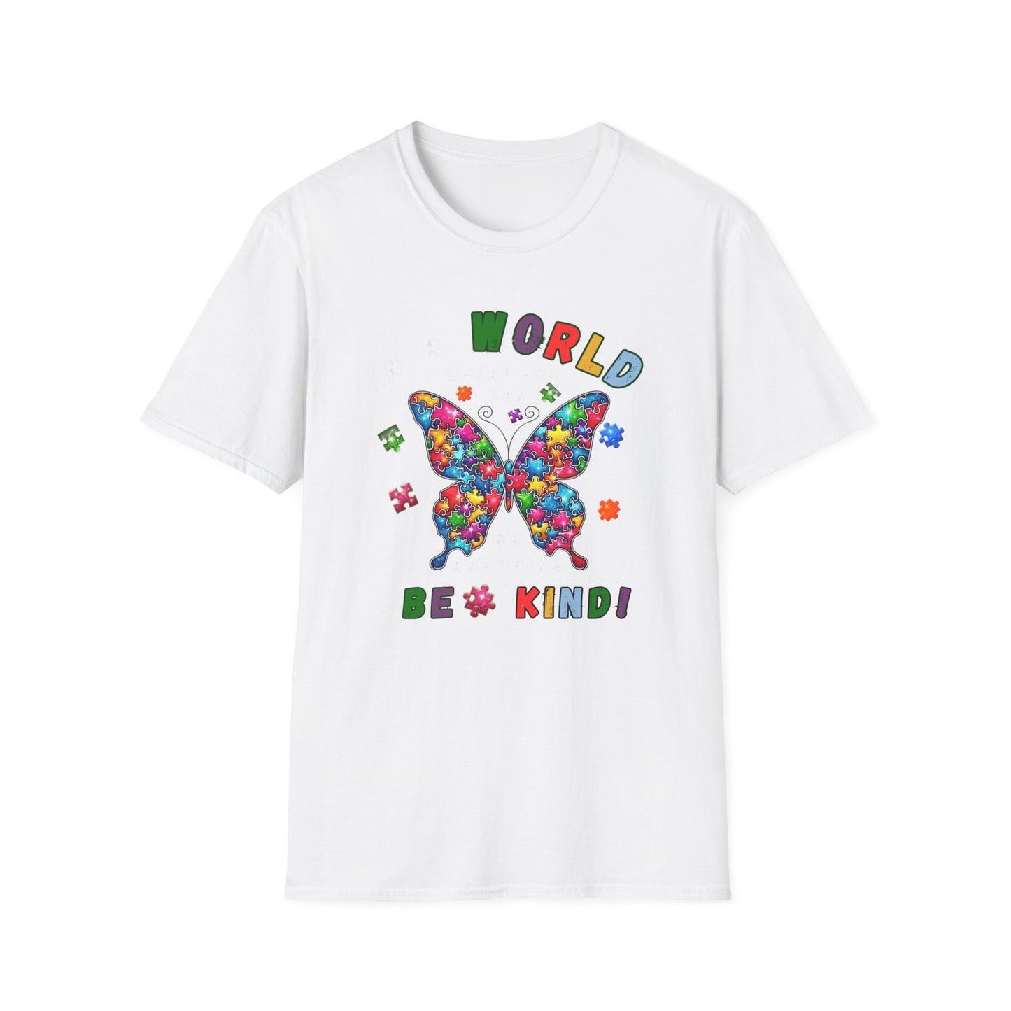 Autism Be Kind Butterfly T-Shirt - Colorful Support for Autism Awareness