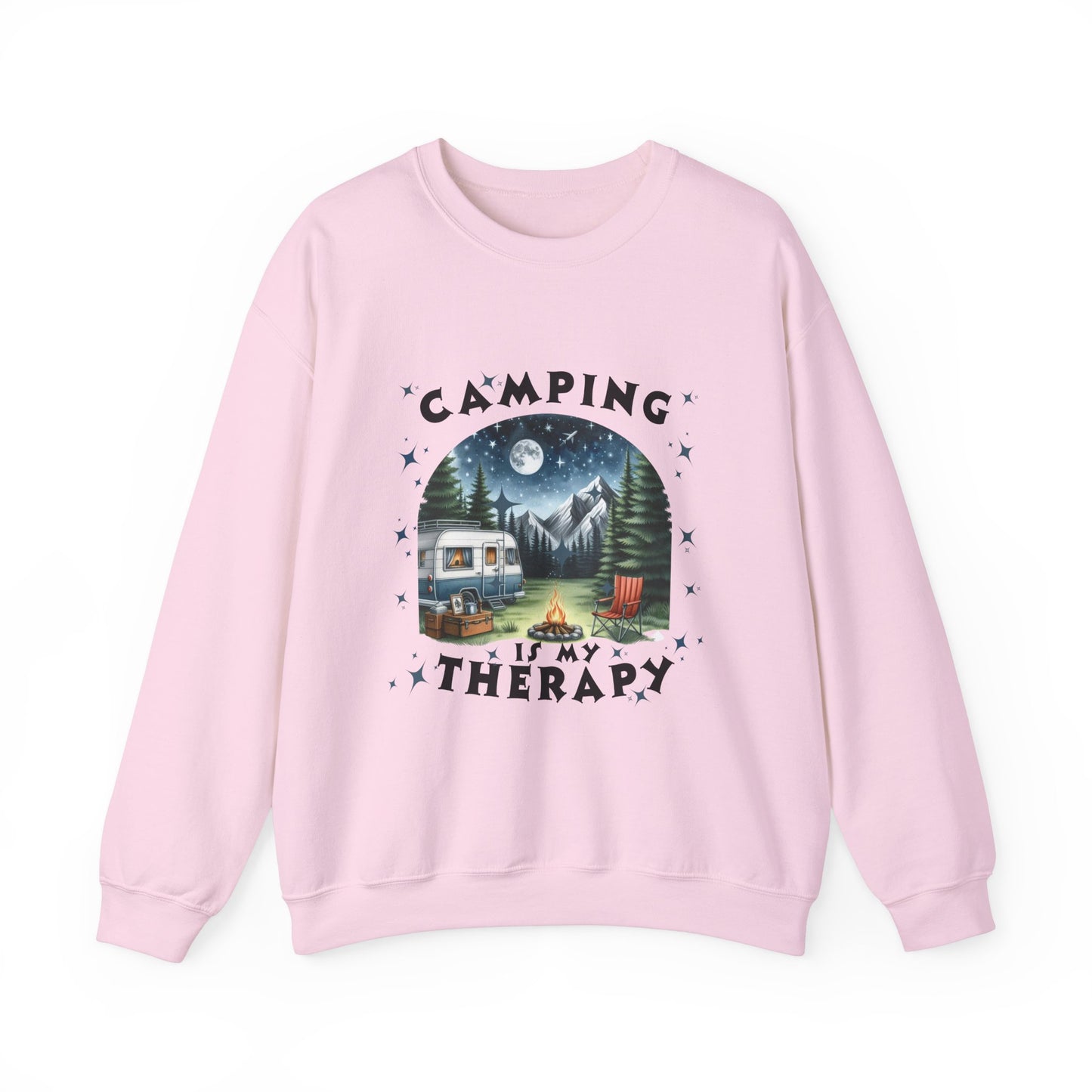 Camping Is My Therapy Sweatshirt - Unisex Heavy Blend™ Crewneck for Outdoor Lovers