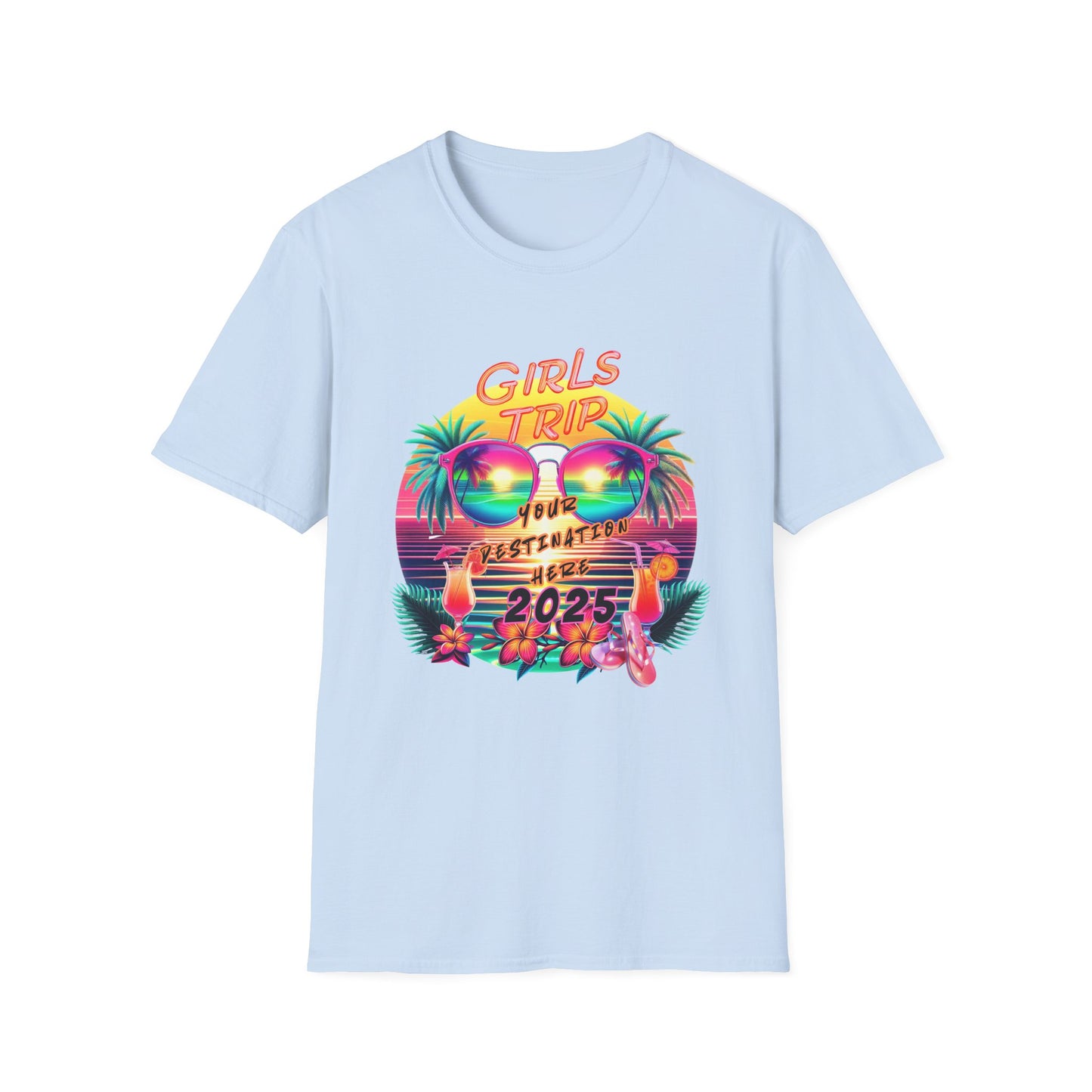 Personalized Girls Trip Unisex Softstyle T-Shirt - Fun Vacation Tee