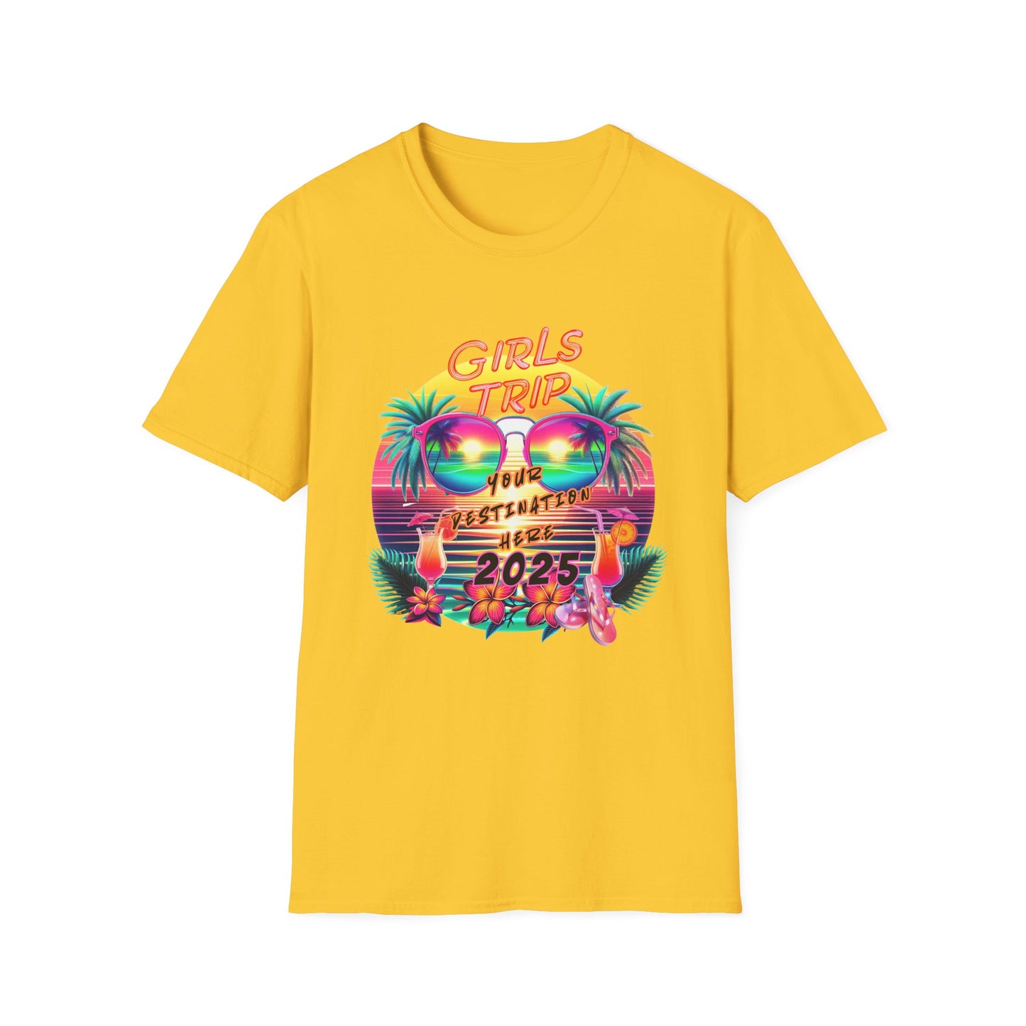Personalized Girls Trip Unisex Softstyle T-Shirt - Fun Vacation Tee