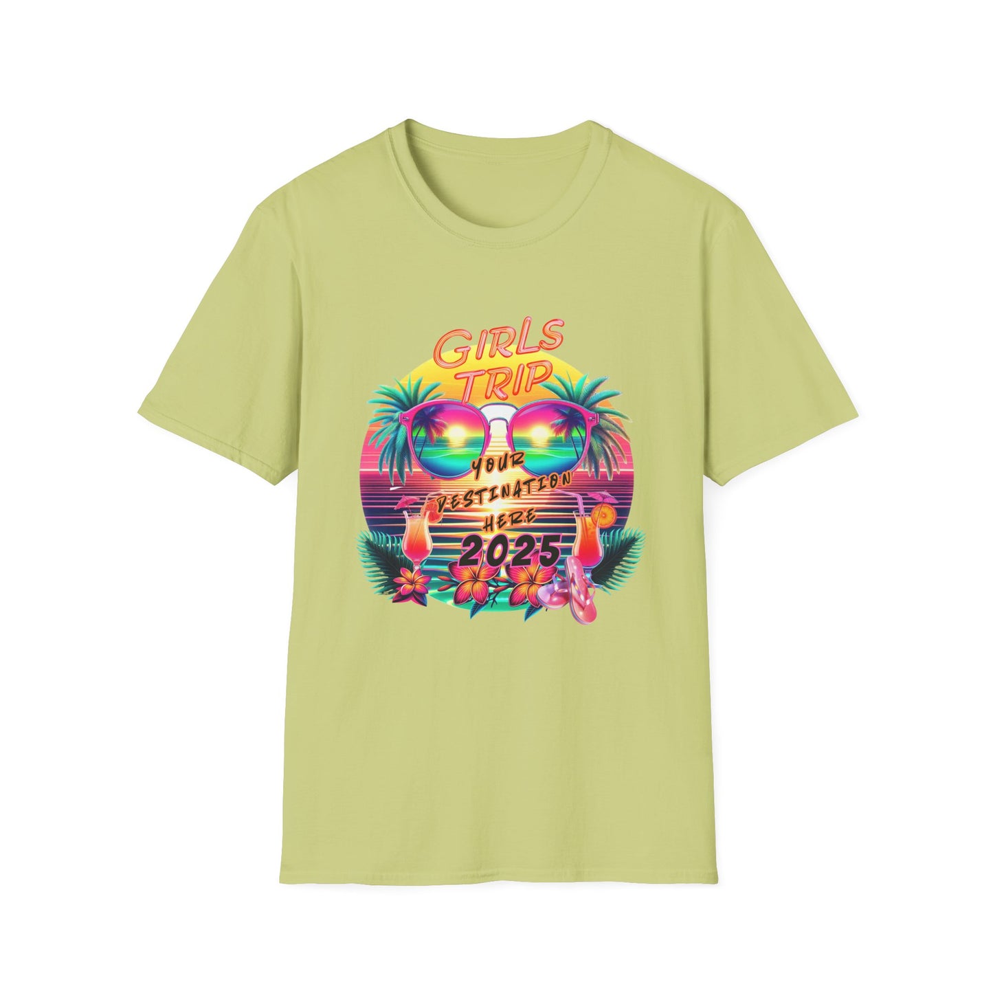 Personalized Girls Trip Unisex Softstyle T-Shirt - Fun Vacation Tee