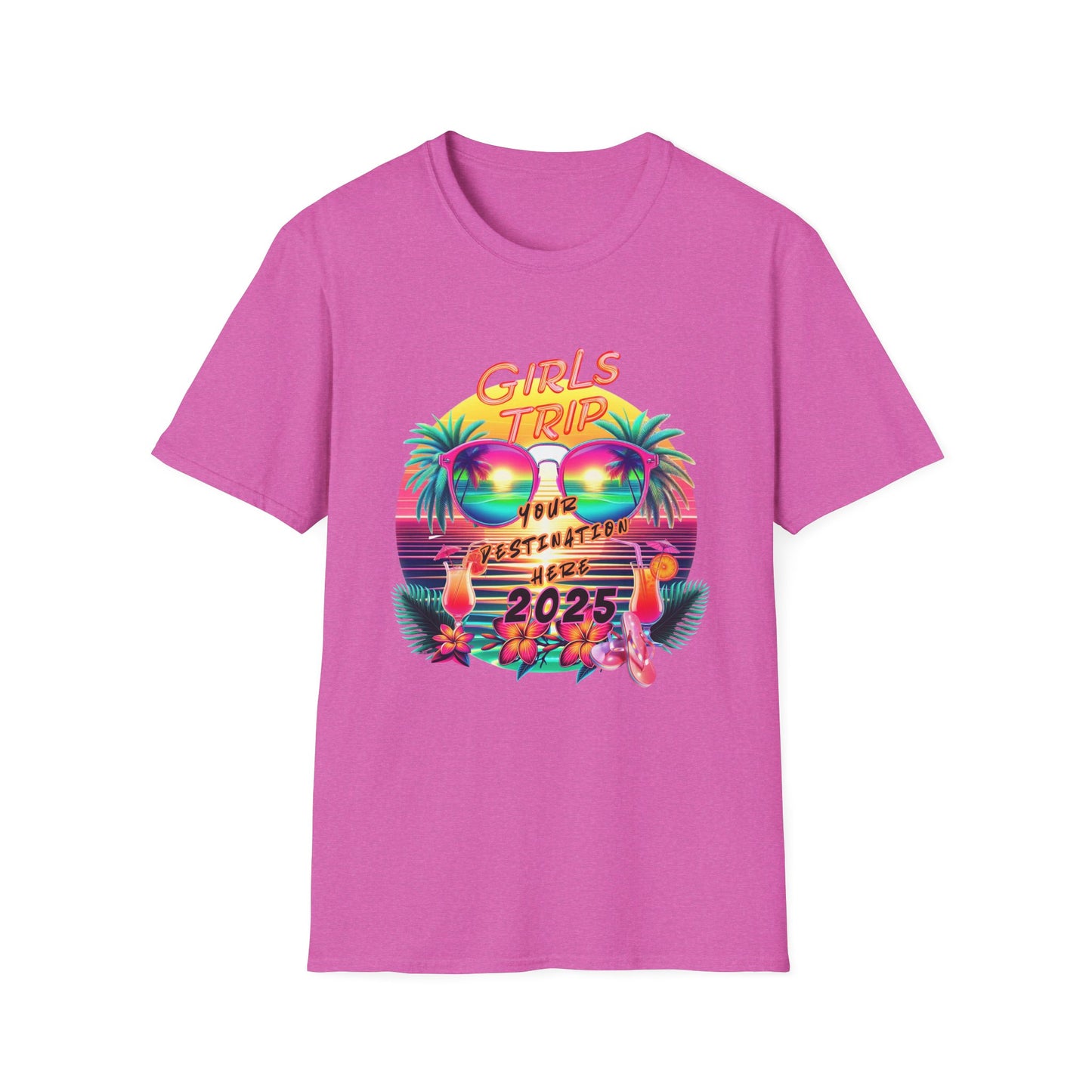 Personalized Girls Trip Unisex Softstyle T-Shirt - Fun Vacation Tee