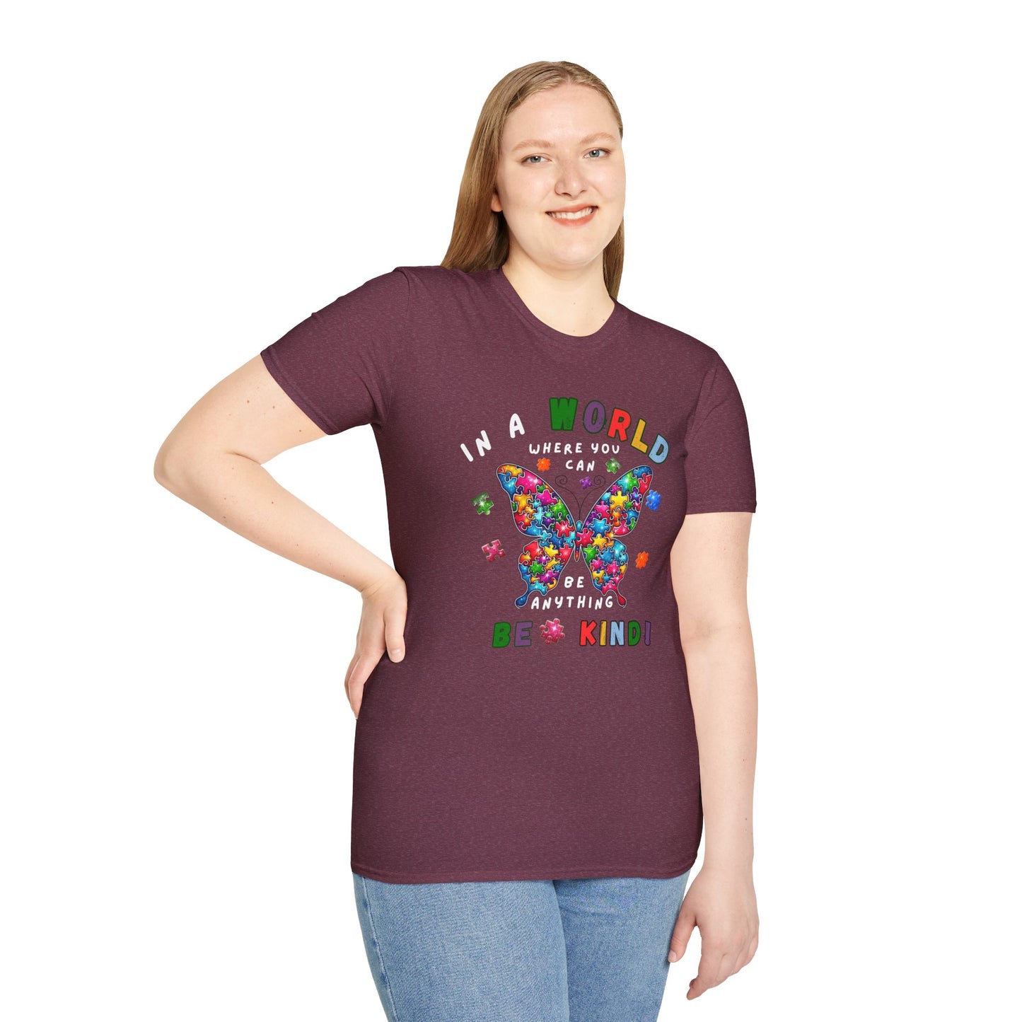 Autism Be Kind Butterfly T-Shirt - Colorful Support for Autism Awareness