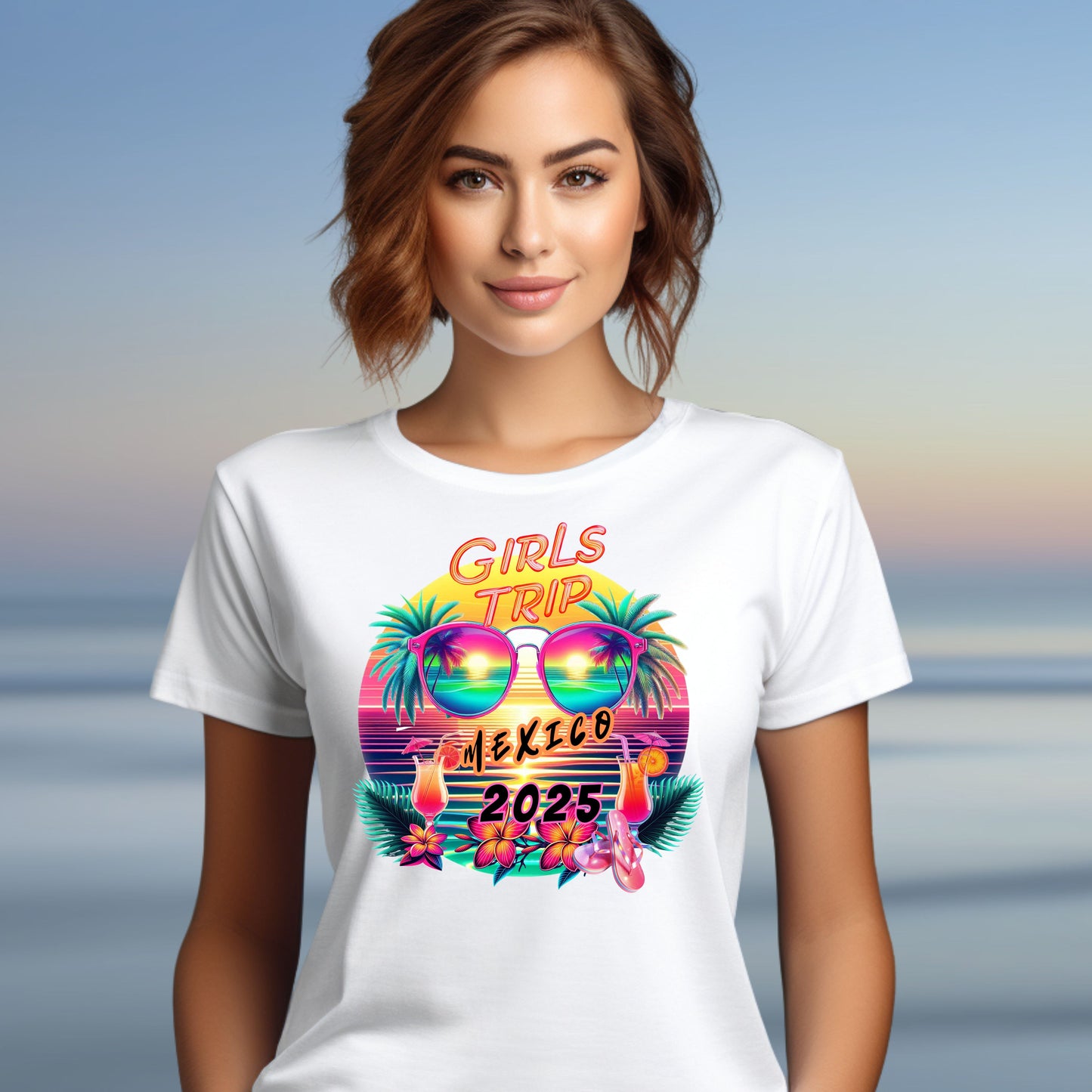Personalized Girls Trip Unisex Softstyle T-Shirt - Fun Vacation Tee