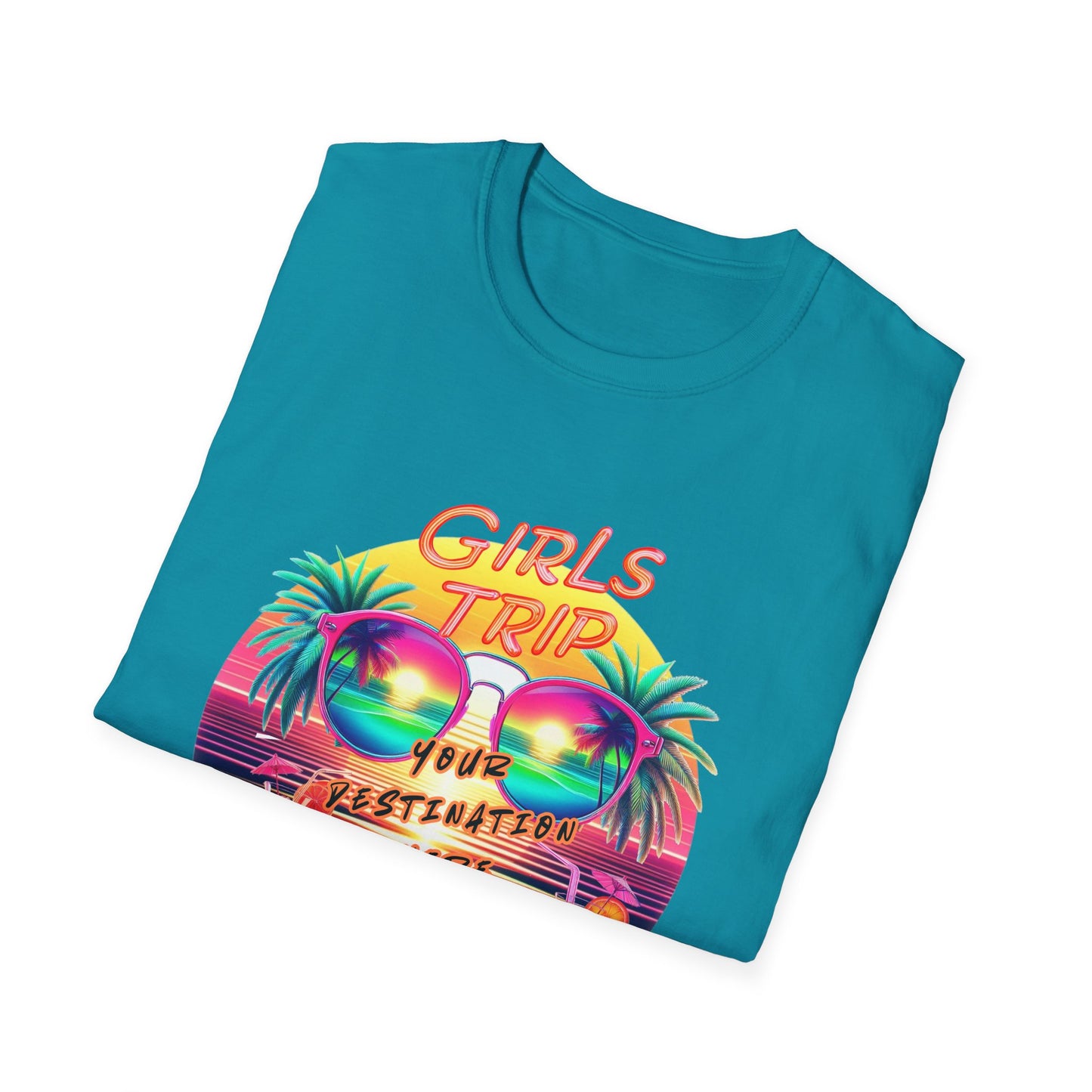 Personalized Girls Trip Unisex Softstyle T-Shirt - Fun Vacation Tee