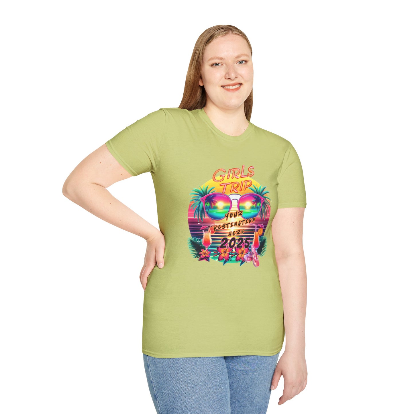 Personalized Girls Trip Unisex Softstyle T-Shirt - Fun Vacation Tee