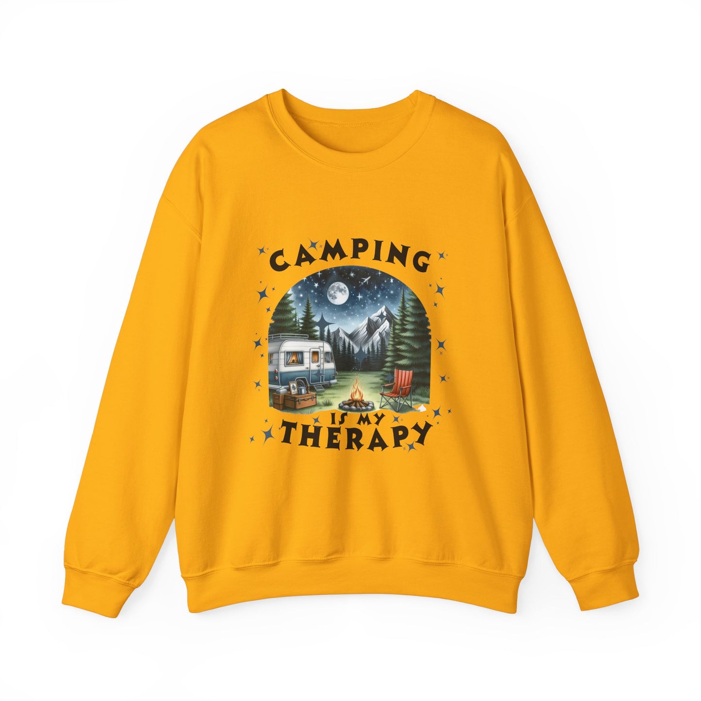 Camping Is My Therapy Sweatshirt - Unisex Heavy Blend™ Crewneck for Outdoor Lovers