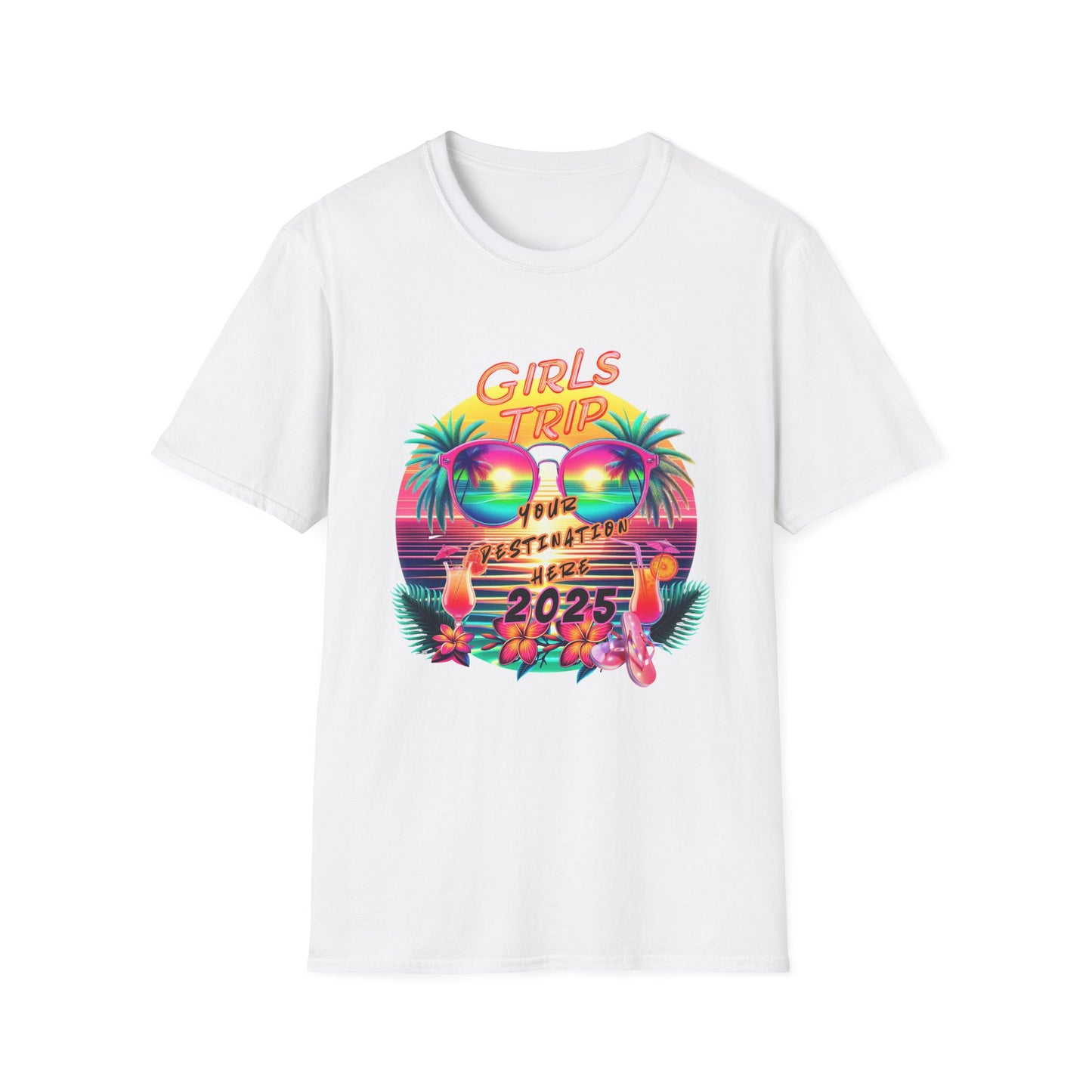 Personalized Girls Trip Unisex Softstyle T-Shirt - Fun Vacation Tee