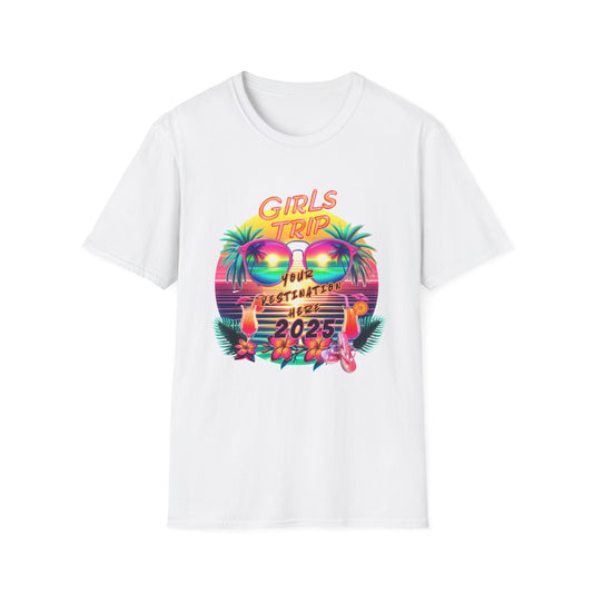 Personalized Girls Trip Unisex Softstyle T-Shirt - Fun Vacation Tee
